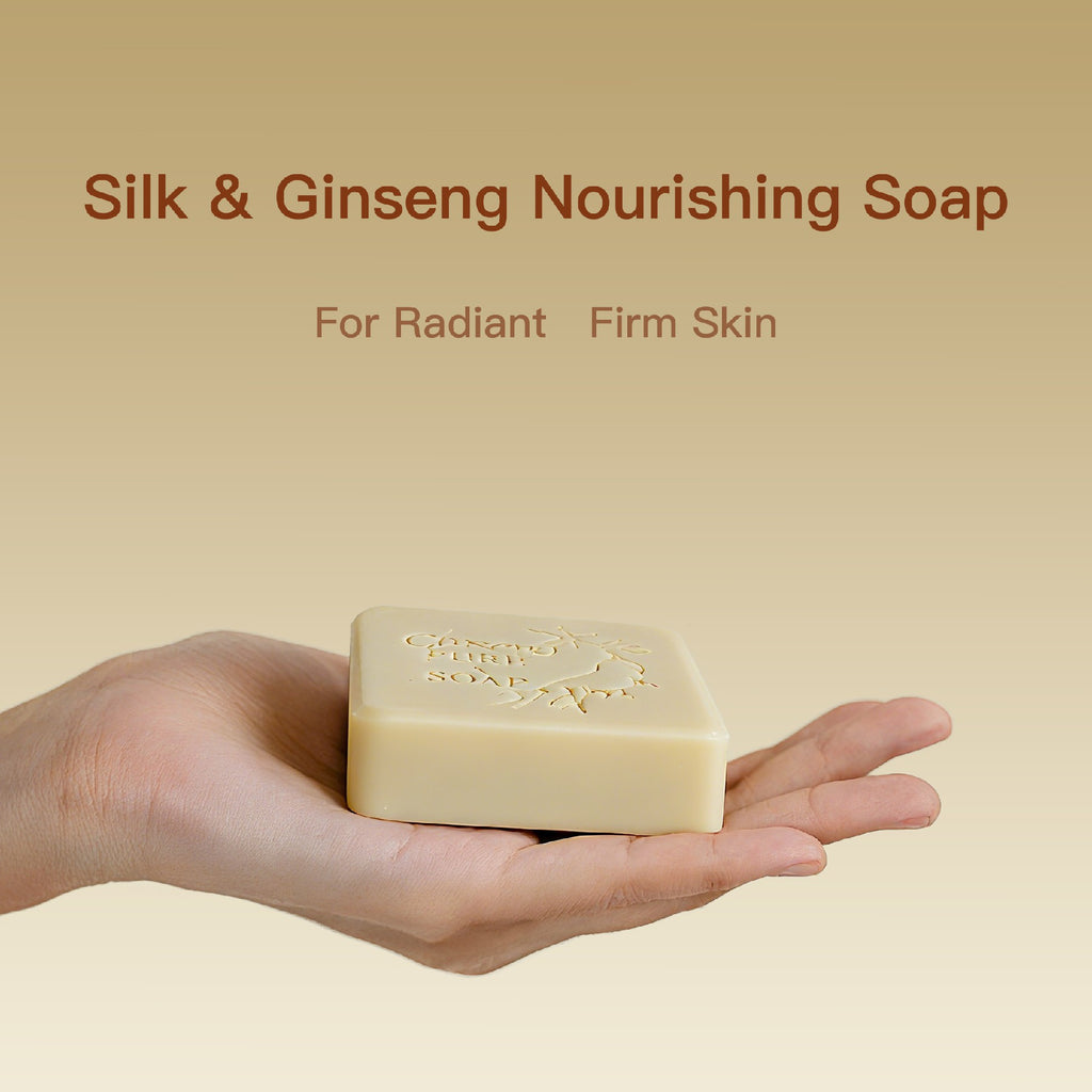 Silk & Ginseng Nourishing Soap, handmade, ginseng extract and silk protein, helping to refine the skin's texture 2oz