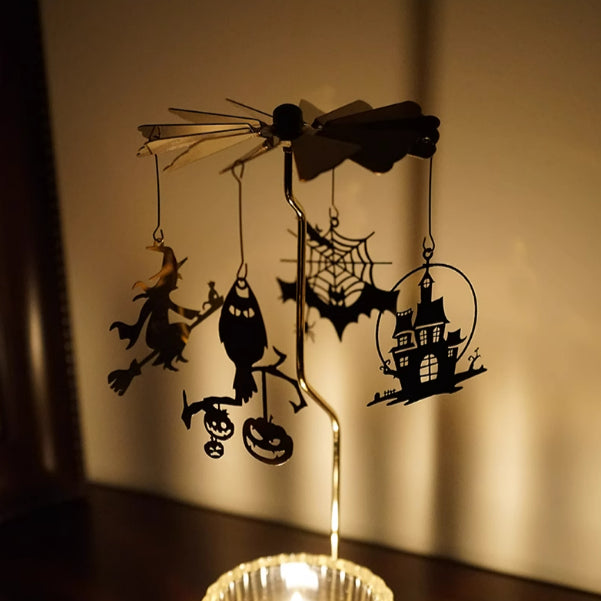 Halloween-limited Spinning Candleholder Stainless Steel Material Aromatherapy Candle Holder Candlestick for Home Decor
