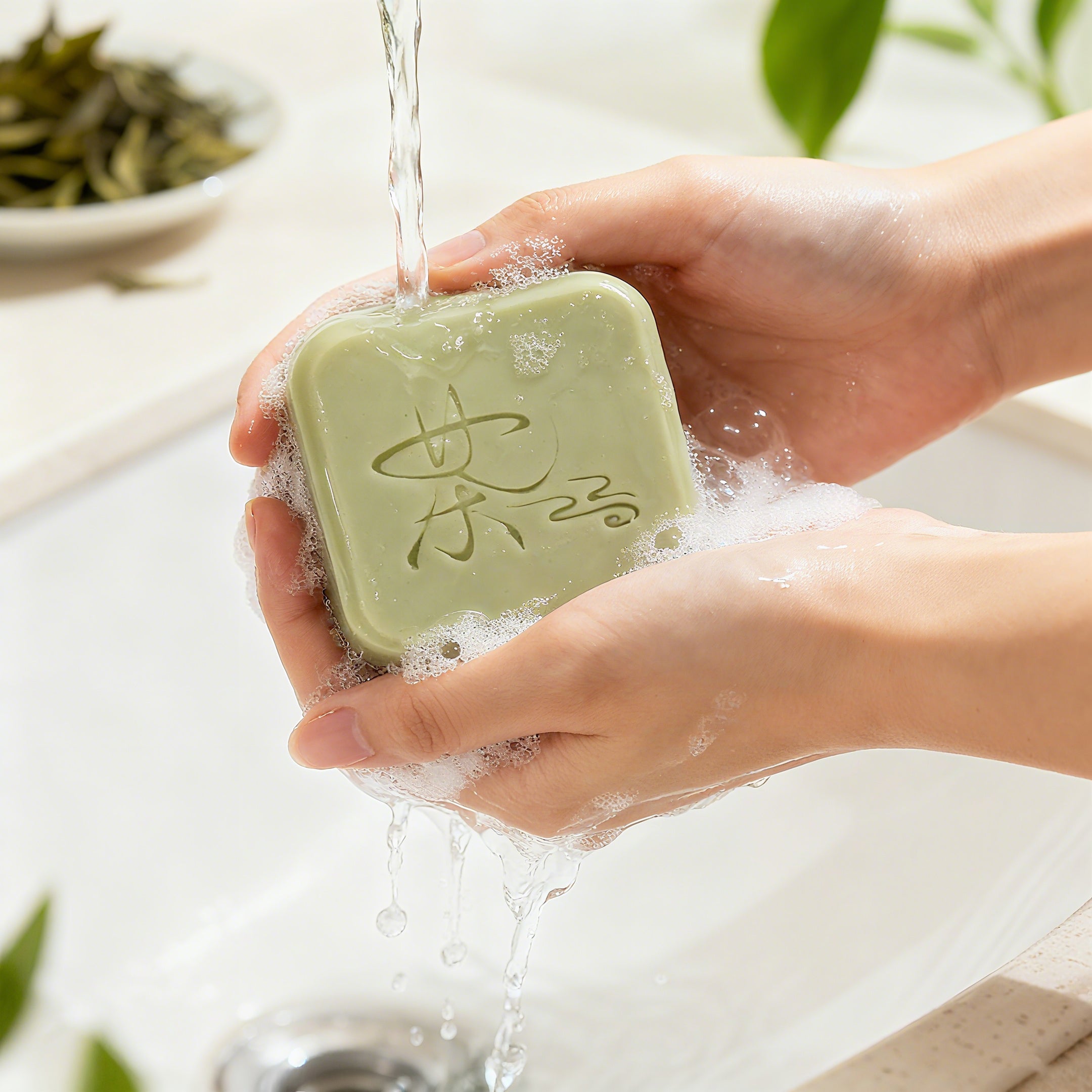Green Tea Purifying Soap Gentle Exfoliating for Hydrating & Nourishing Skin , Cruelty-Free