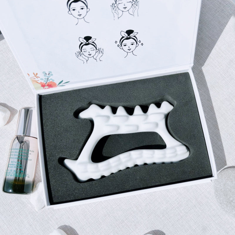 Ceramic Gua Sha Tool-100% Natural Materials|Safe and Gentle|Fishbone Shape