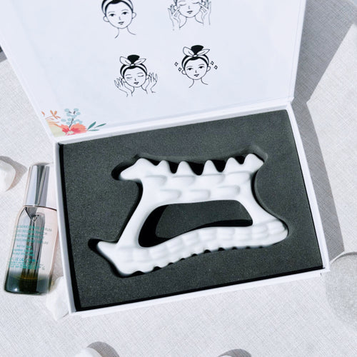 Ceramic Gua Sha Tool-100% Natural Materials|Safe and Gentle|Fishbone Shape