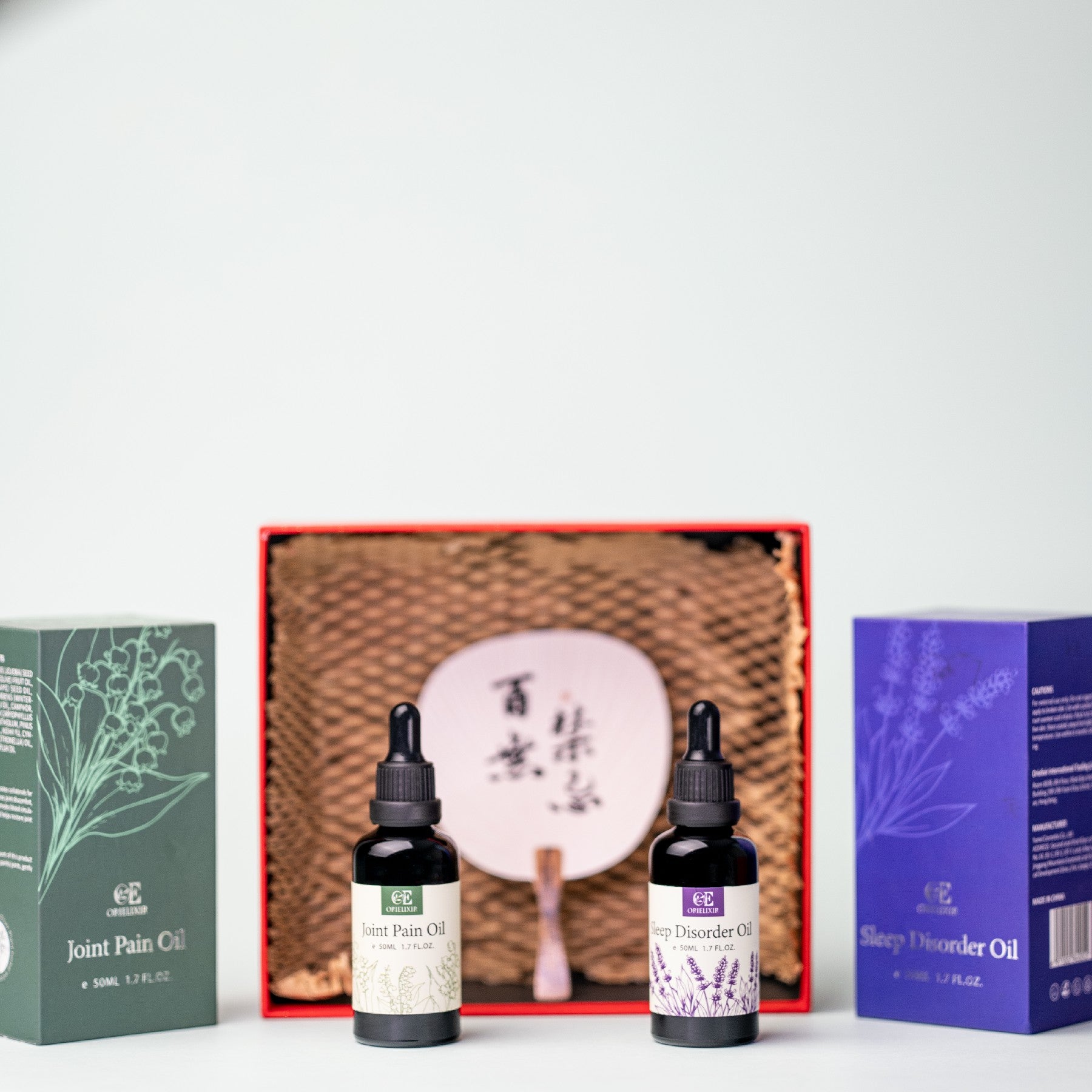 Orielixir  Wellbeing Essential Oil Blends Gift Set Box, Sleep Support Oil & Joint Ease Oil, 100% Natural Massage Oil Best Gift!