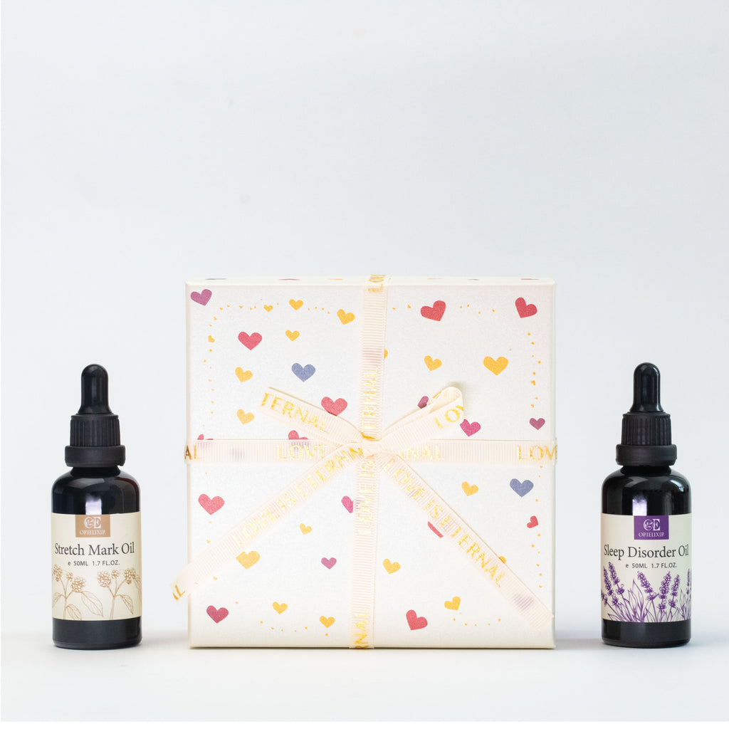 Orielixir Wellbeing Essential Oil Blends Gift Set Box, Sleep Essential Oil & stretch mark Oil, Natural Massage Oil Best Gift