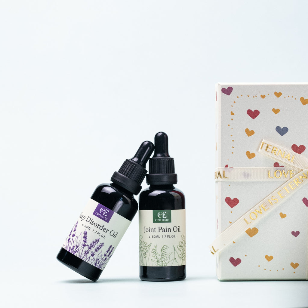 Orielixir  Wellbeing Essential Oil Blends Gift Set Box, Sleep Support Oil & Joint Ease Oil, 100% Natural Massage Oil Best Gift!