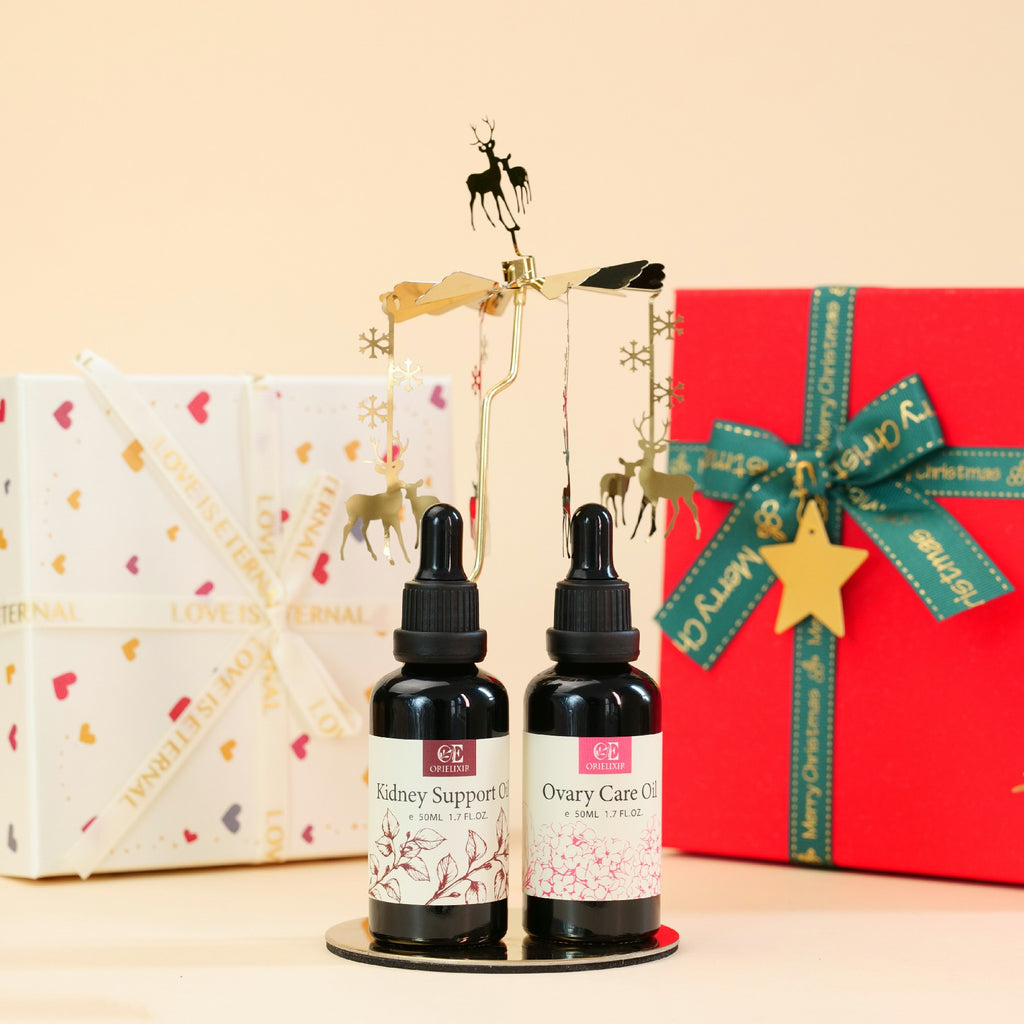 Orielixir Wellbeing Essential Oil Blends Gift Set Box, Moon Cycle Oil &  Vital Root Oil,  For Female and Male, Natural Massage Oil Best Gift