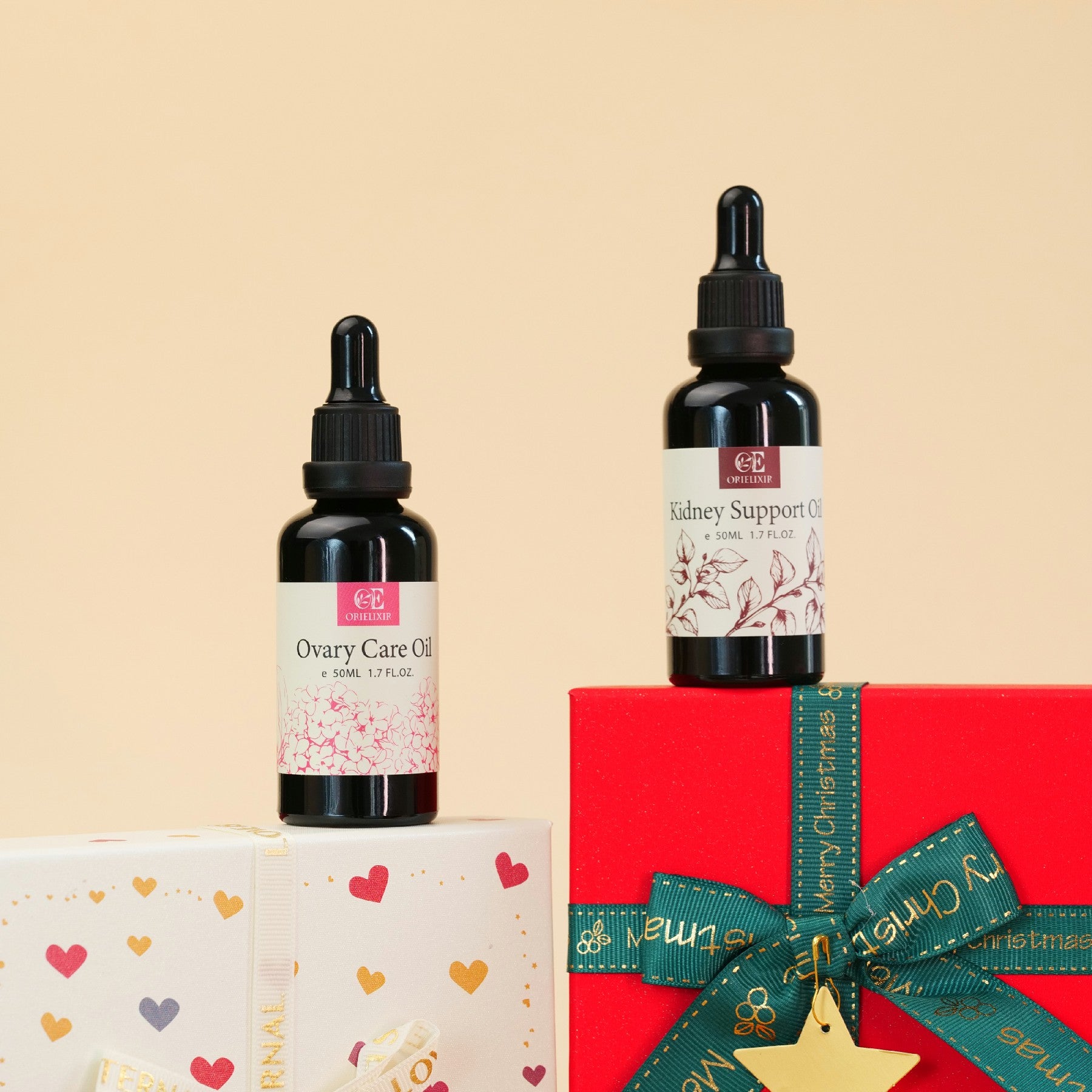 Orielixir Wellbeing Essential Oil Blends Gift Set Box, Moon Cycle Oil &  Vital Root Oil,  For Female and Male, Natural Massage Oil Best Gift