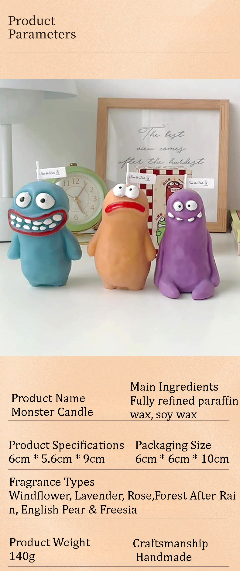 Halloween Scented Candles | Funny & Creative | Handmade | Monster-shaped  140g