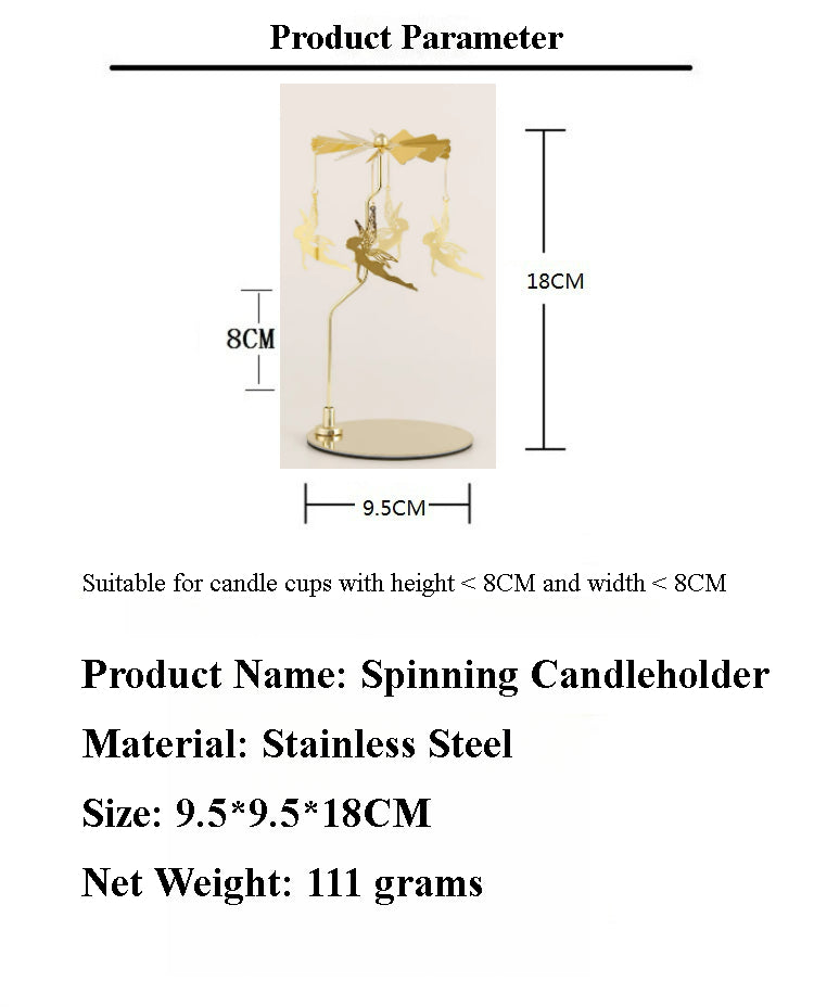 Halloween-limited Spinning Candleholder Stainless Steel Material Aromatherapy Candle Holder Candlestick for Home Decor