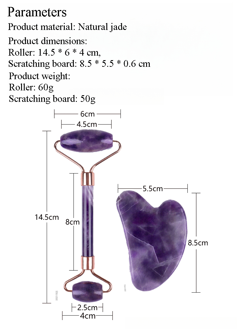 Natural Stone Massage Set – Amethyst & Aventurine|100% Natural Materials | Facial & Body Massage
