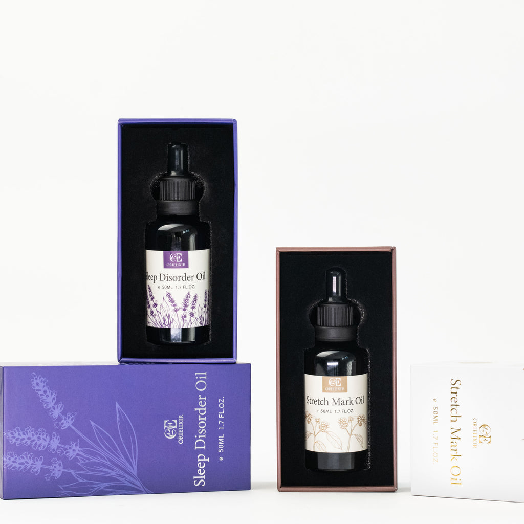 Orielixir Wellbeing Essential Oil Blends Gift Set Box, Sleep Essential Oil & stretch mark Oil, Natural Massage Oil Best Gift