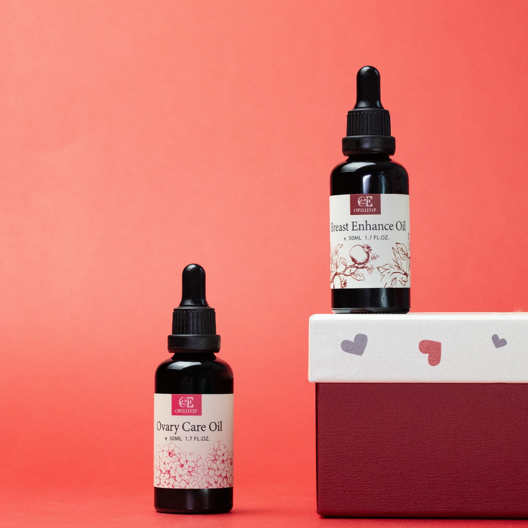 Orielixir Wellbeing Essential Oil Blends Gift Set Box Bloom Curve&Moon Cycle Oil, For Female Wellness & Self-Care, 100% Natural Massage Oil