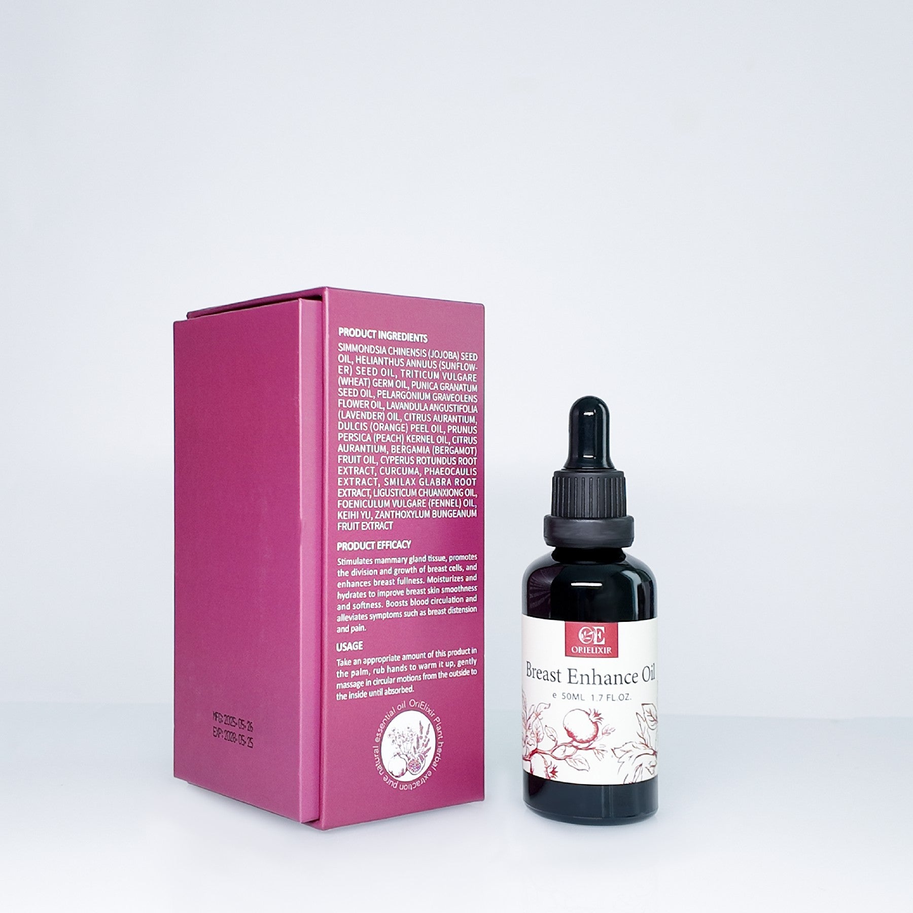 OriElixir Bloom Curve Oil ｜Natural Fullness, Feminine Grace – 100% Natural Massage Oil