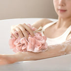 2-in-1 Body Scrubber, Shower Pouf with Soap Pocket, Mesh Shower Pouf Balls, Daily Shower, Travel Spa Use, Bath Accessory