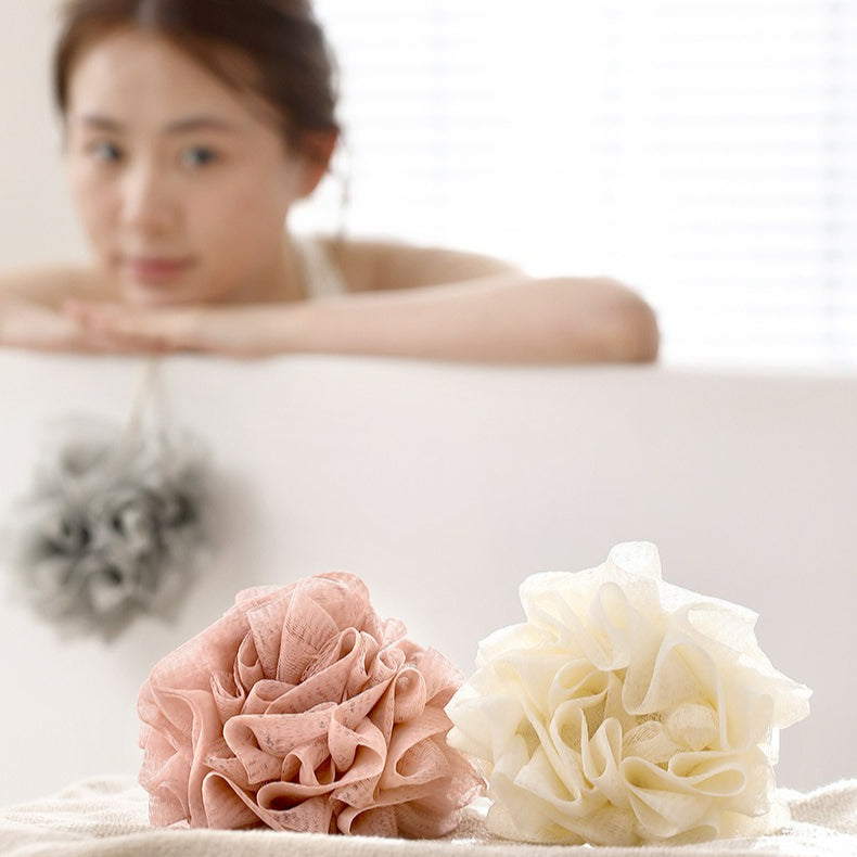 2-in-1 Body Scrubber, Shower Pouf with Soap Pocket, Mesh Shower Pouf Balls, Daily Shower, Travel Spa Use, Bath Accessory