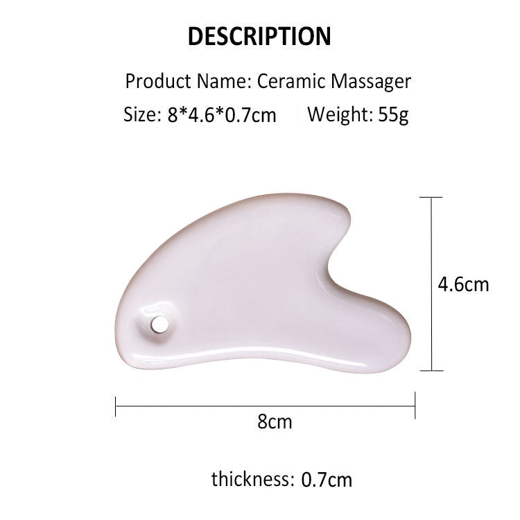 Ceramic Gua Sha Tool - Face & Body Sculpting Massager|100% Clay Repeatedly Fired