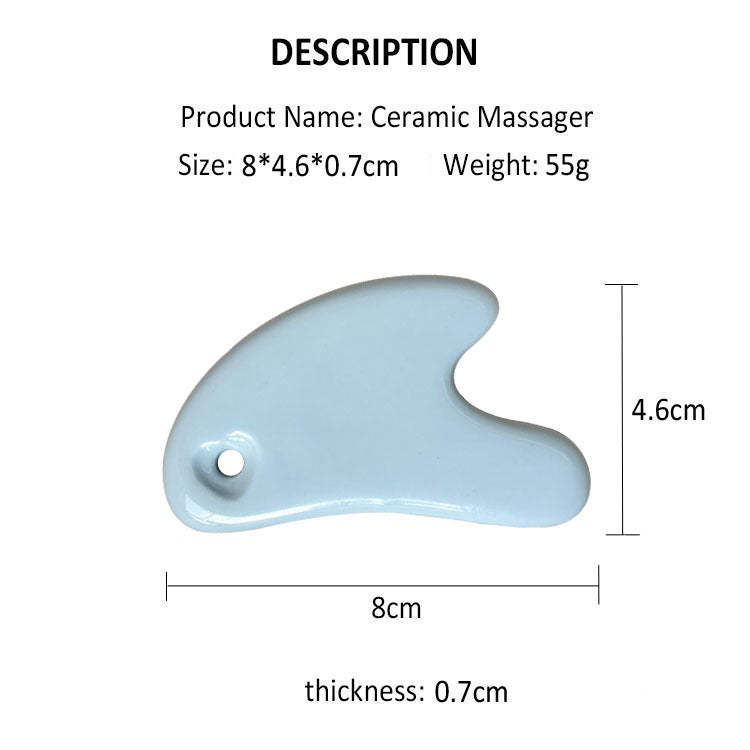 Ceramic Gua Sha Tool - Face & Body Sculpting Massager|100% Clay Repeatedly Fired