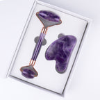 Natural Stone Massage Set – Amethyst & Aventurine|100% Natural Materials | Facial & Body Massage