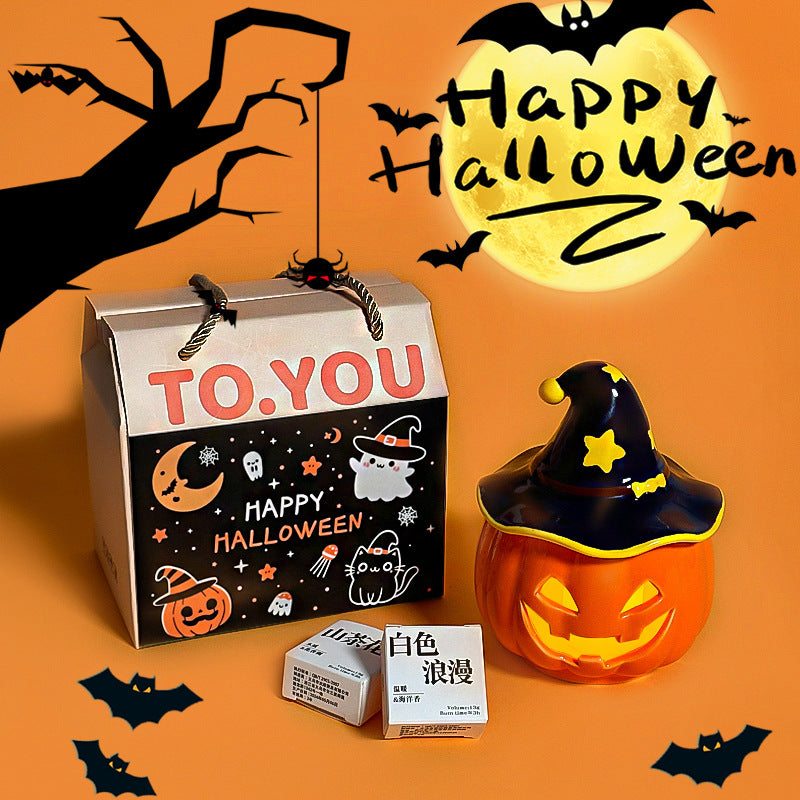 Halloween Ceramic Pumpkin Candleholder | Pumpkins Spooky Sculptures | Party Decoration