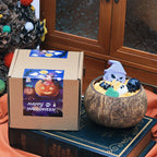 Halloween candles Coconut shells Ghost pumpkin design