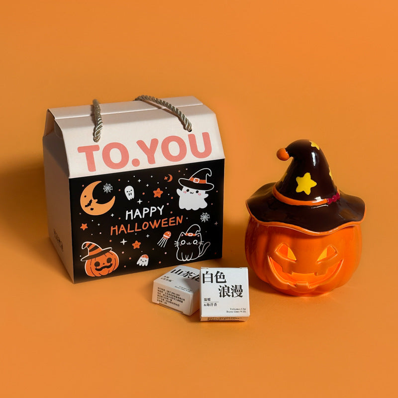 Halloween Ceramic Pumpkin Candleholder | Pumpkins Spooky Sculptures | Party Decoration