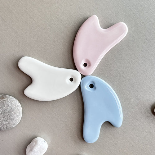 Ceramic Gua Sha Tool - Face & Body Sculpting Massager|100% Clay Repeatedly Fired