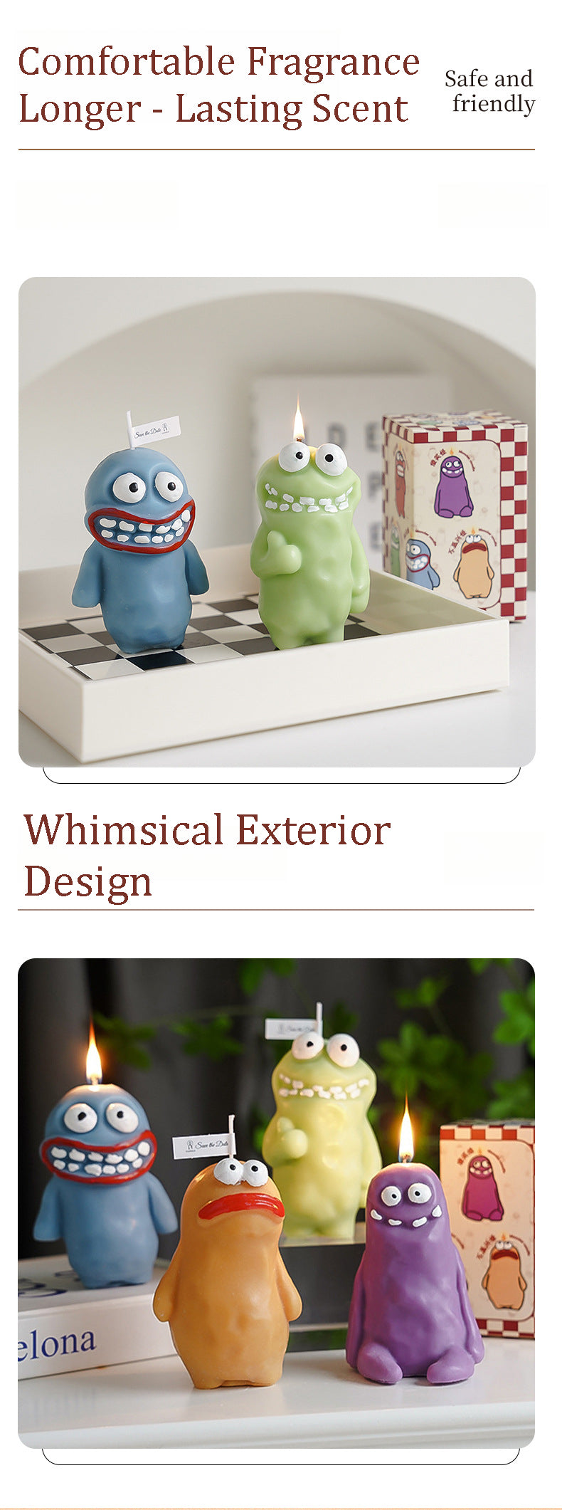 Halloween Scented Candles | Funny & Creative | Handmade | Monster-shaped  140g