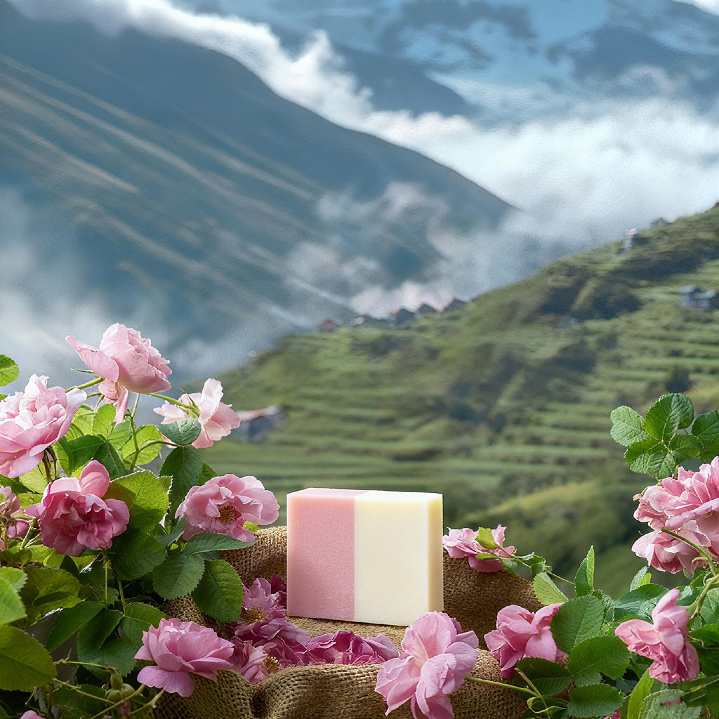 Rose Crystal Salt Soap, HandMade, Clean Energize Mind Body,Moisturize, Detoxify, Hydrate 4 oz