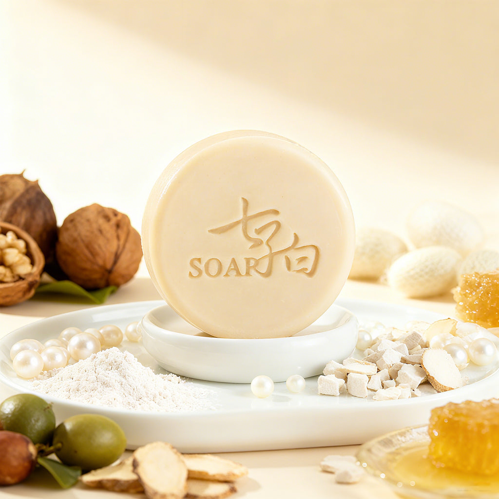 Seven-Treasure Soap Inspired by ancient beauty secret recipe with a blend of 7 types precious herbal extracts and pearl powder 2 oz
