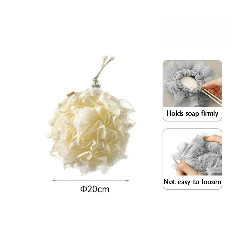 2-in-1 Body Scrubber, Shower Pouf with Soap Pocket, Mesh Shower Pouf Balls, Daily Shower, Travel Spa Use, Bath Accessory