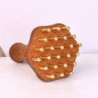 Wooden & Brass Massage Brush-Meridian Therapy Uncoated Material Full Body Relaxation