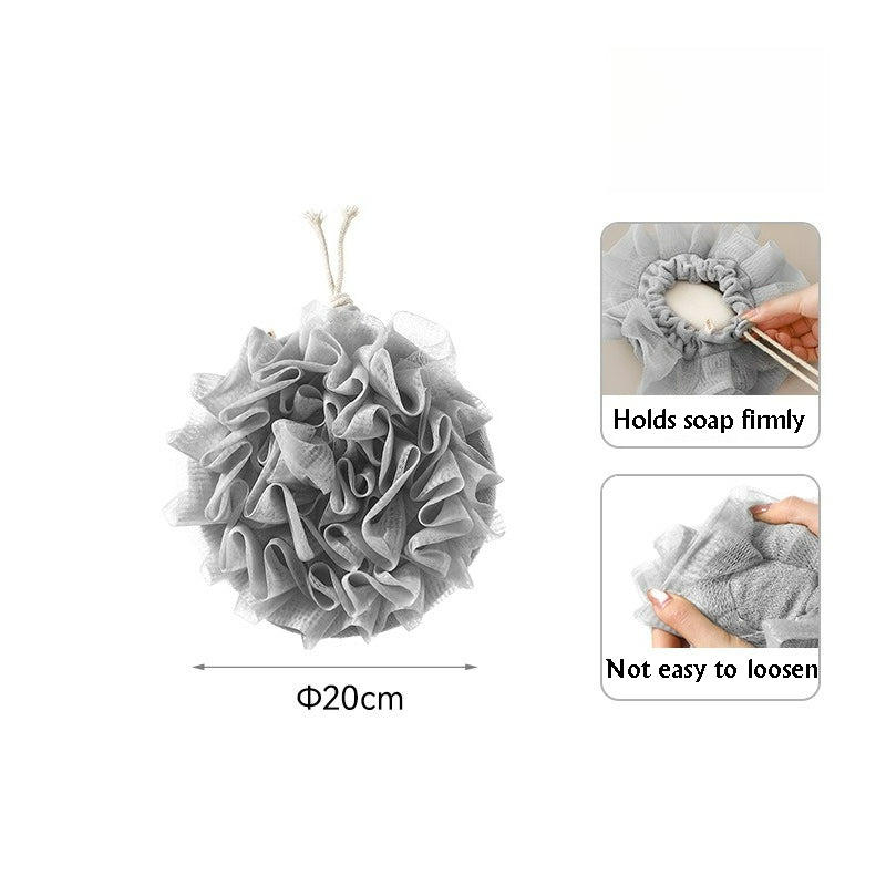 2-in-1 Body Scrubber, Shower Pouf with Soap Pocket, Mesh Shower Pouf Balls, Daily Shower, Travel Spa Use, Bath Accessory